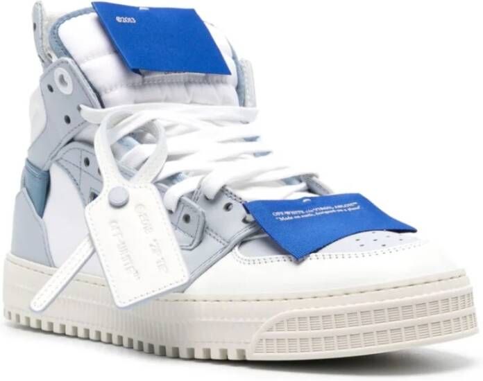 Off White Witte Blauwe Kalfsleren Sneaker Multicolor Heren