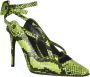 Off White Fluo Gele Python Print Kalfsleren Pumps Green Dames - Thumbnail 2