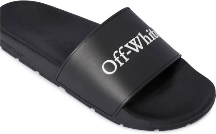 Off White Zwarte Boekachtige Sandalen Black Heren