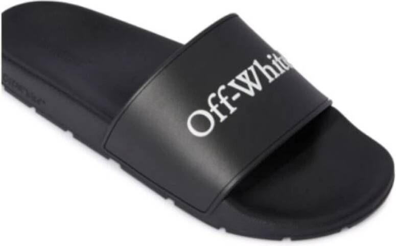 Off White Zwarte Boekachtige Sandalen Black Heren