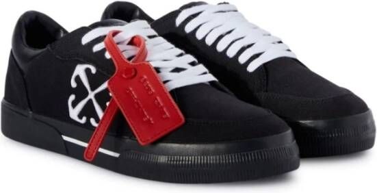 Off White Zwarte Canvas Pijl Geborduurde Sneakers Black Heren