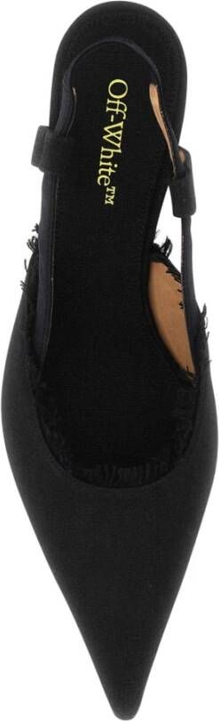 Off White Zwarte canvas pop -lollyPumps Zwart Dames