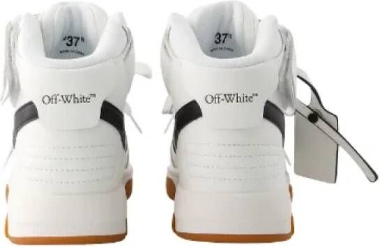 Off White Zwarte en witte leren sneakers Zwart Dames