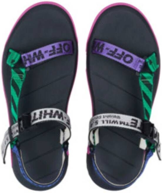 Off White Zwarte herensandalen stijlvol en comfortabel