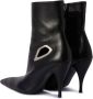 Off White Zwarte Leren Crescent Enkellaarzen Black Dames - Thumbnail 7