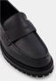 Off White Zwarte leren loafers met reliëflogo - Thumbnail 2