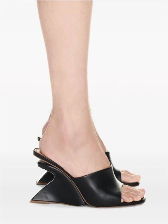 Off-White Jug leren sandalen met sleehak Zwart - Foto 2