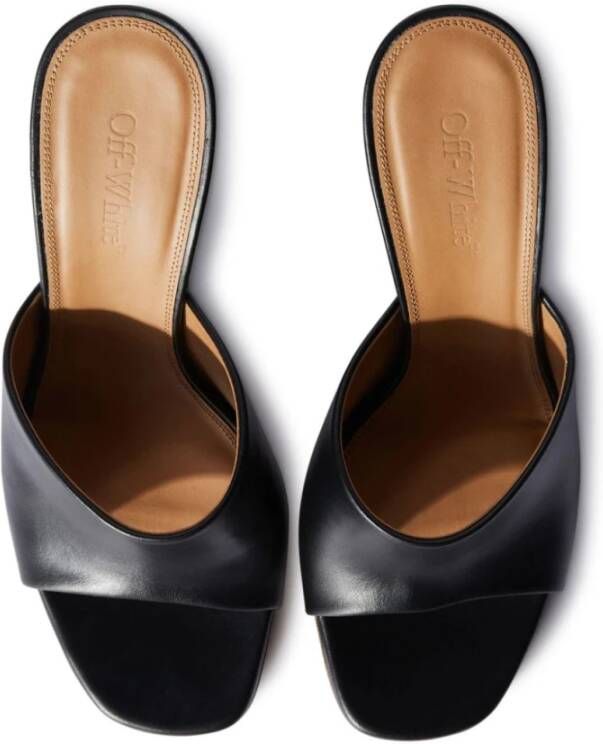 Off-White Jug leren sandalen met sleehak Zwart - Foto 3