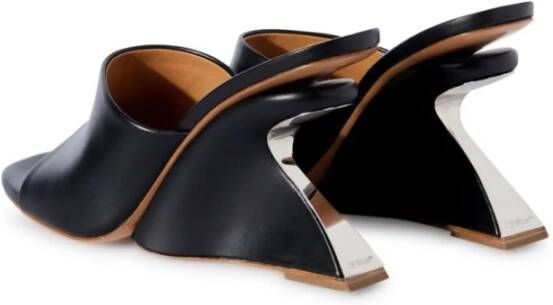 Off-White Jug leren sandalen met sleehak Zwart - Foto 6