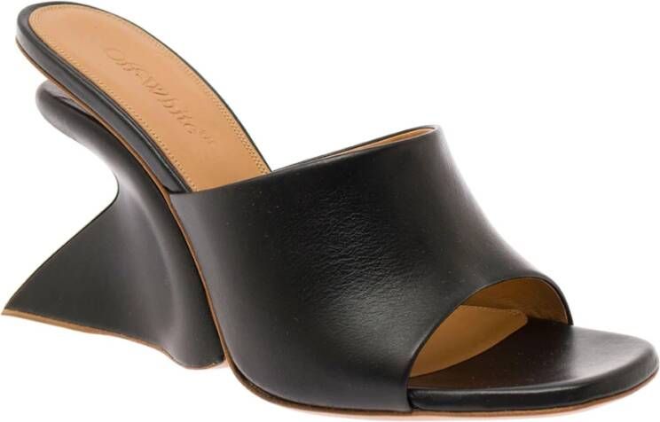 Off-White Jug leren sandalen met sleehak Zwart - Foto 7