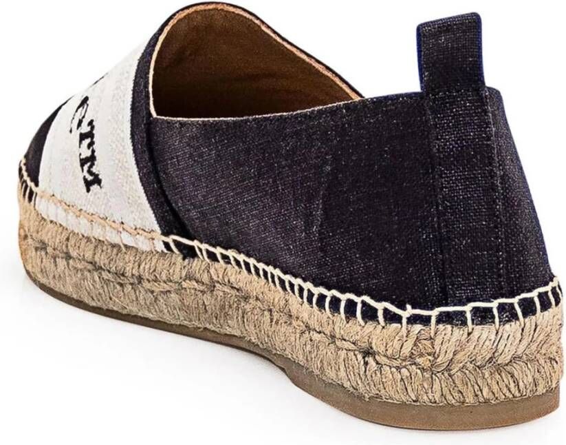 Off White Zwarte Linnen Espadrilles