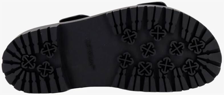 Off White Zwarte Sandalen met Verstelbare Bandjes