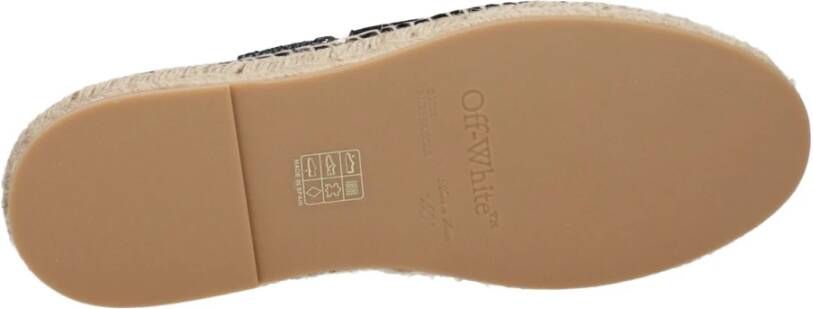 Off White Zwarte Stoffen Espadrille Casual Schoen