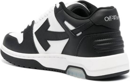 Off White Zwart Witte leren sneakers met kenmerkend design