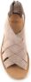 Officine Creative Beige Suède Sandaal met Leren Strips Beige Dames - Thumbnail 4