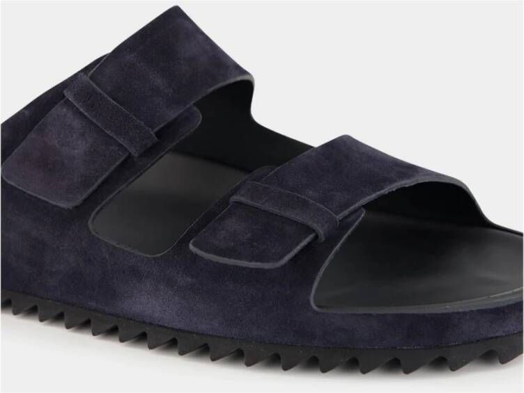 Officine Creative Blauwe Suède Slide Sandalen