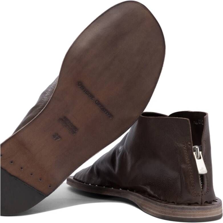 Officine Creative Bruine leren sandalen Ambachtelijk Ontwerp
