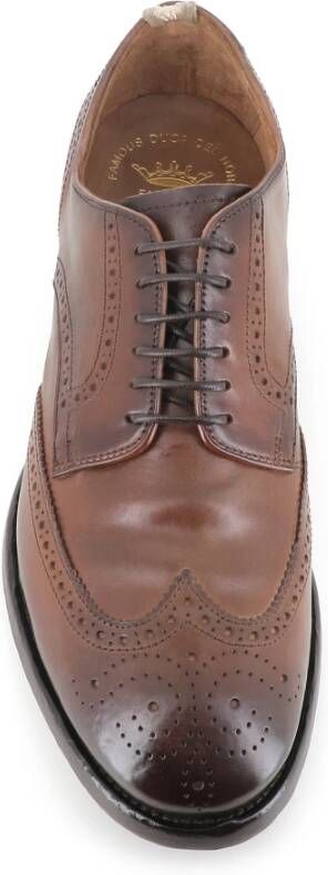 Officine Creative Bruine Leren Schoenen Zwaluwstaart