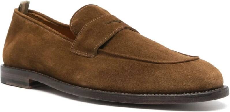 Officine Creative Suede Penny Loafers Brown Heren