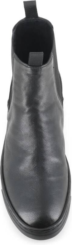 Officine Creative Zwarte Leren Chelsea Sleehak Schoenen