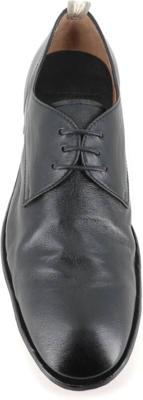Officine Creative Zwarte leren Derby platte schoenen Black Heren