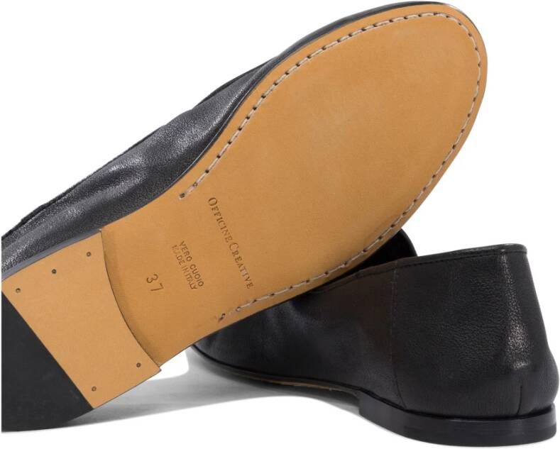 Officine Creative Zwarte Loafer Schoenen Handgemaakt in Italië