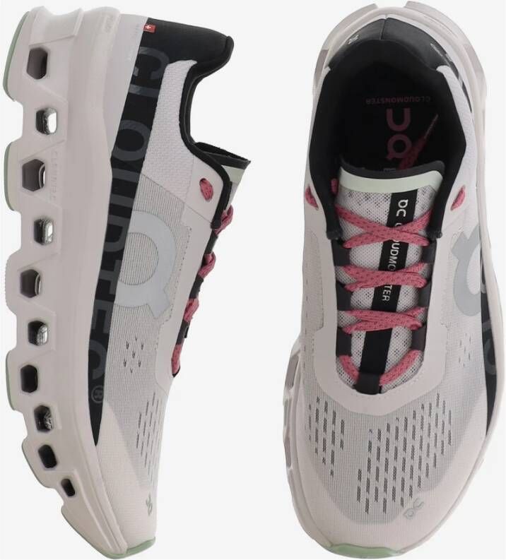 ON Running Ademende CloudMonster Sneakers met Speedboard Tussenzool White Heren