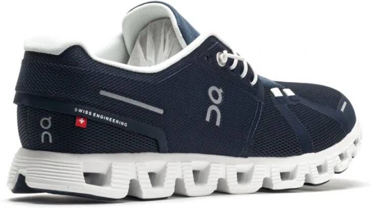 ON Running Cloud 5 Midnight White Lichtgewicht hardloopschoenen Blauw Heren