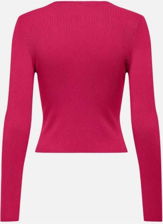 Only V-Neck Peek-A-Boo Knitwear