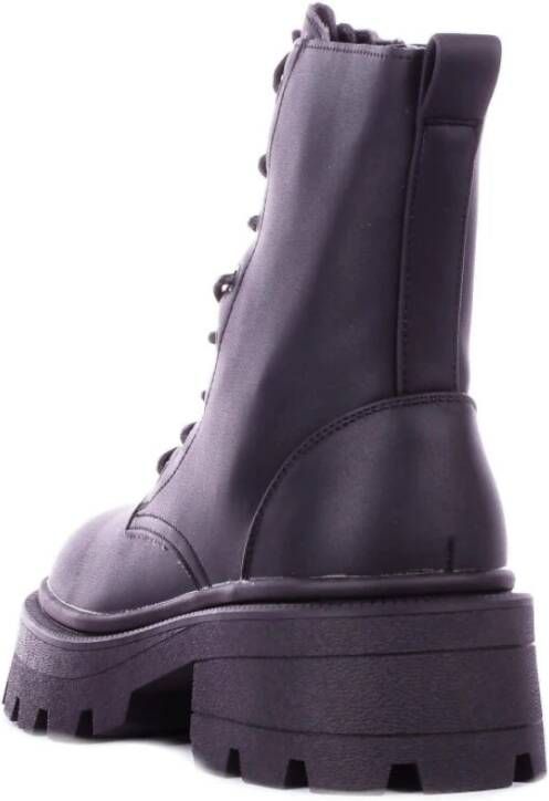 Only Zwarte Leren Rits Enkellaarzen Black Dames