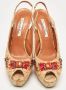 Oscar De La Renta Pre-owned Fabric heels Brown Dames - Thumbnail 3