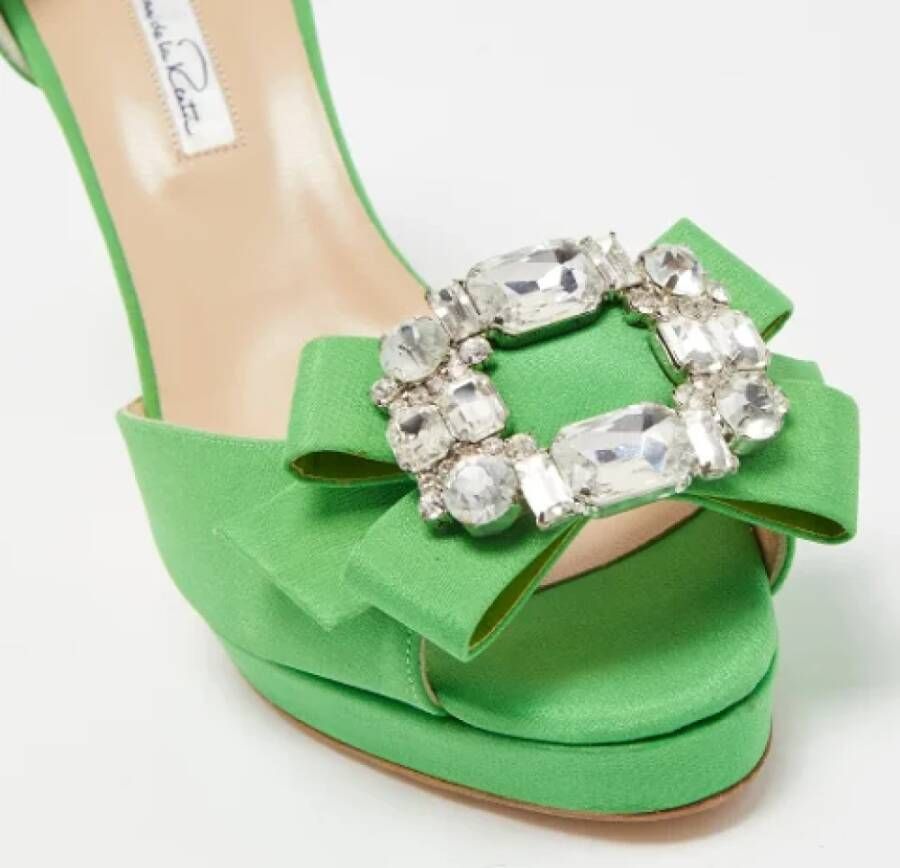 Oscar De La Renta Pre-owned Fabric heels Green Dames