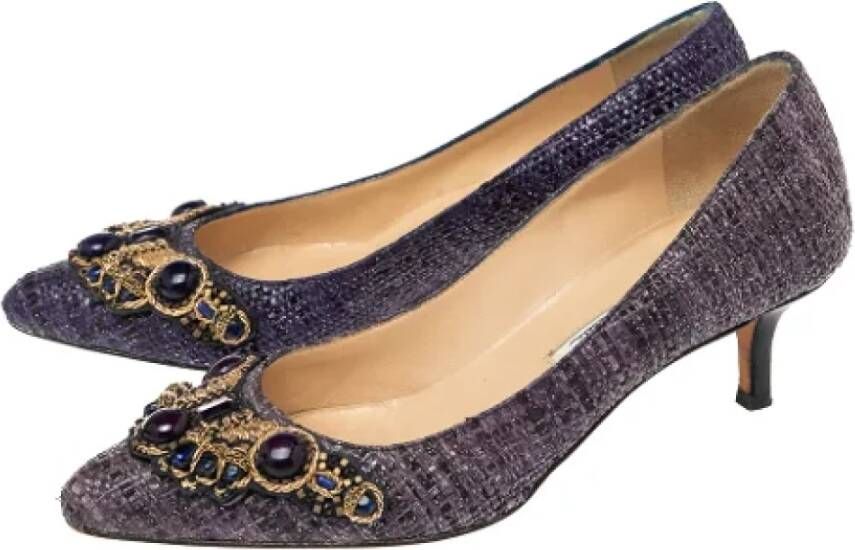 Oscar De La Renta Pre-owned Raffia heels Purple Dames