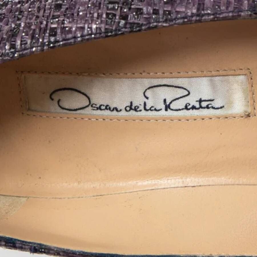 Oscar De La Renta Pre-owned Raffia heels Purple Dames