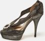 Oscar De La Renta Pre-owned Suede heels Gray Dames - Thumbnail 2