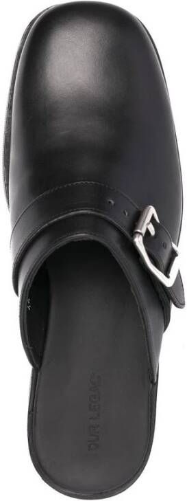 Our Legacy Zwarte Gesloten Leren Schoenen met Kruisband Black Heren