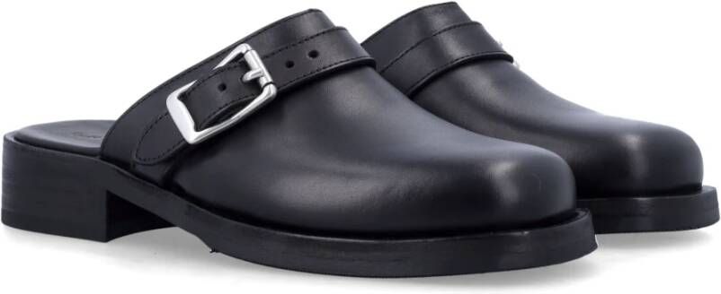 Our Legacy Leren Cross Strap Muiltjes Black Heren