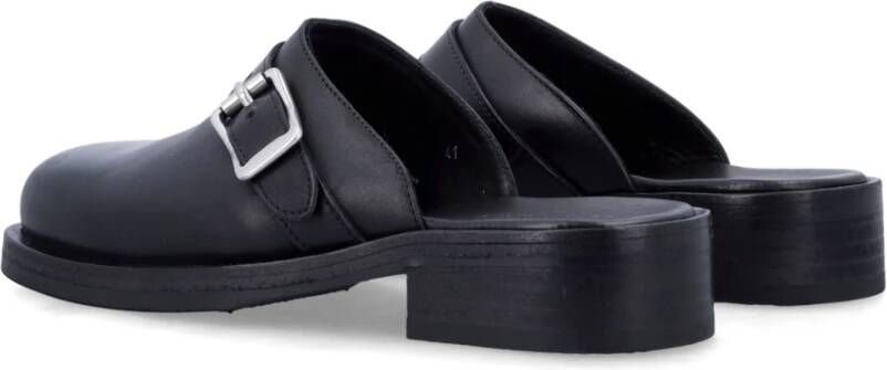 Our Legacy Leren Cross Strap Muiltjes Black Heren