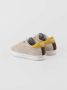 P448 Beige leren sneakers met gele details - Thumbnail 2