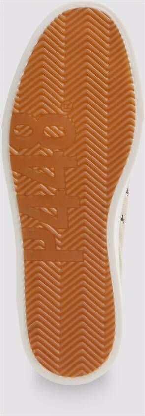P448 Beige Suède Sneakers met Groene Rand