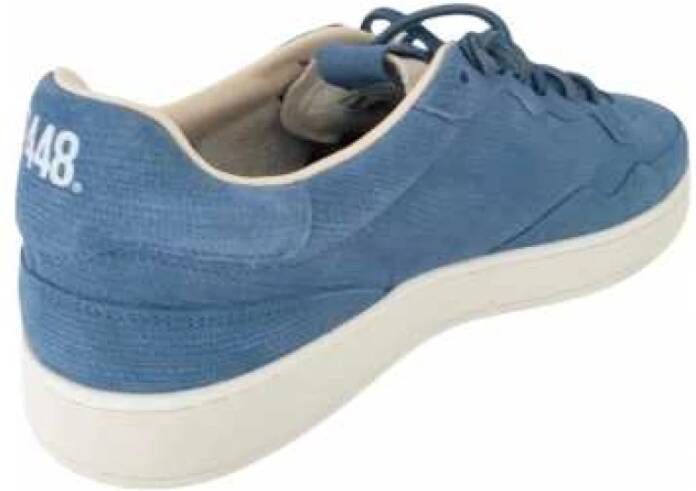P448 Blauw Indigo Reliëf Suède Sneakers