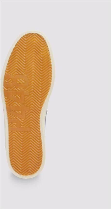 P448 Blauwe Nubuck Leren Sneakers met Witte Accents