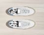 P448 Witte leren sneaker met suède inzetstukken White Heren - Thumbnail 6
