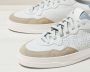 P448 Witte leren sneaker met suède inzetstukken White Heren - Thumbnail 7