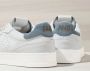 P448 Witte leren sneaker met suède inzetstukken White Heren - Thumbnail 8