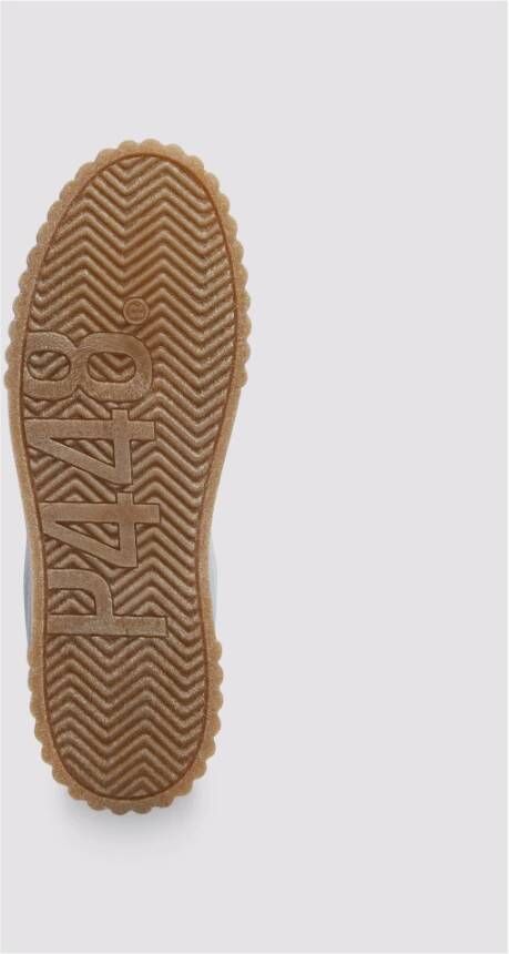 P448 Blauwe Suède Platform Sneaker