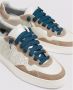 P448 Geperforeerd Logo Leren Sneakers Crème Multicolor Heren - Thumbnail 4