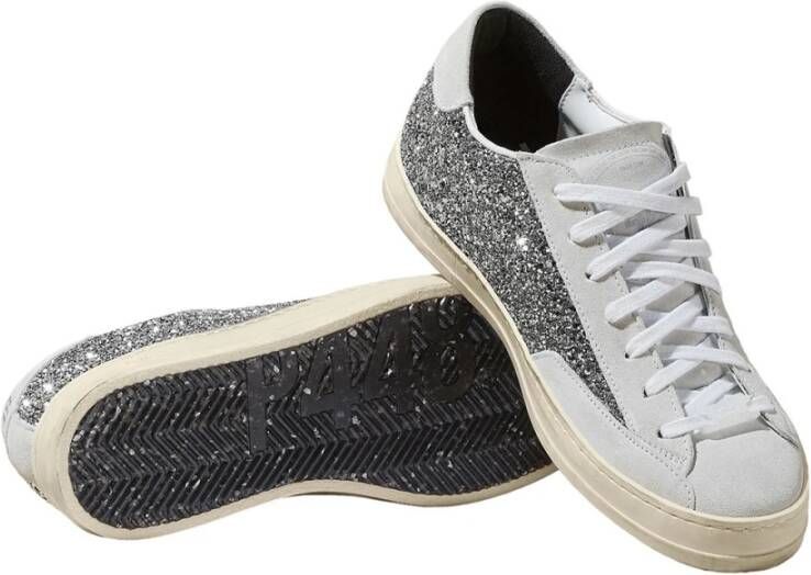 P448 Glitter en Suède Witte Sneakers Multicolor Dames