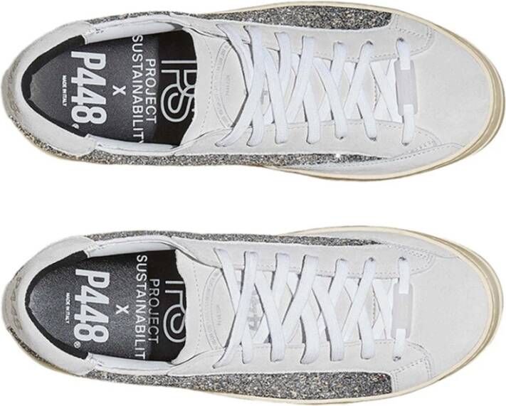 P448 Glitter en Suède Witte Sneakers Multicolor Dames