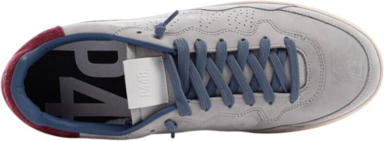 P448 Grijze Leren Sneaker Vert 2 Model